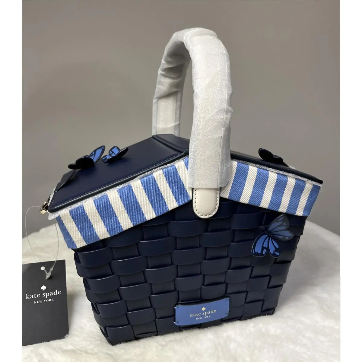 Kate Spade Flutter Fly Picnic Basket - Crossbody Bag Blue Multi Novelty Gift