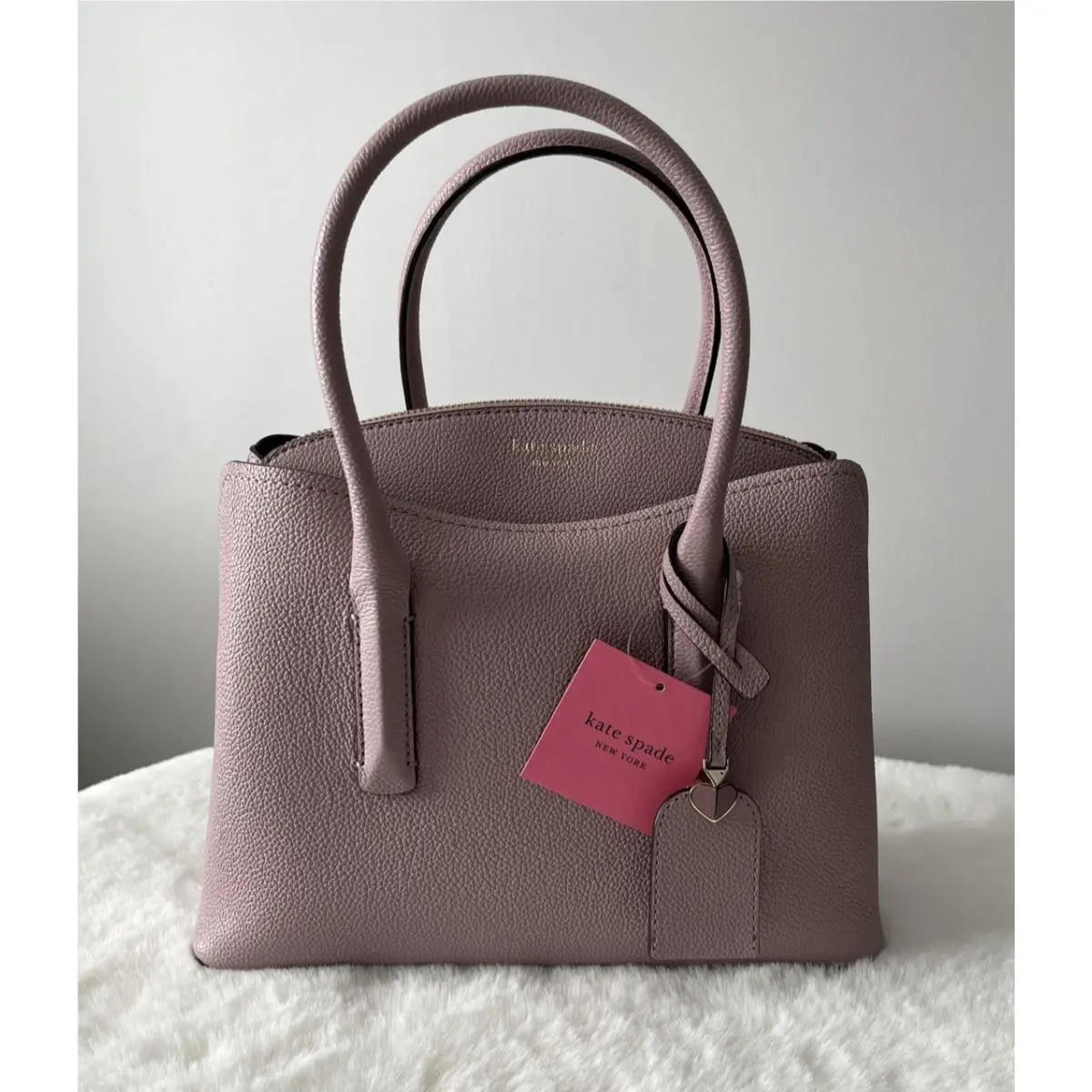 New Kate Spade New York Medium Margaux Leather Satchel Crossbody Pressed Flower