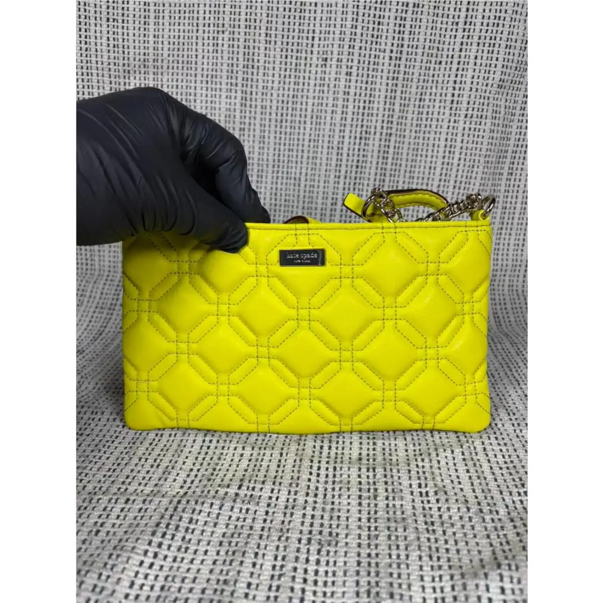 Women Presley Astor Court Quilted Crossbody Yellow Bag WKRU1526 by Kate Spade