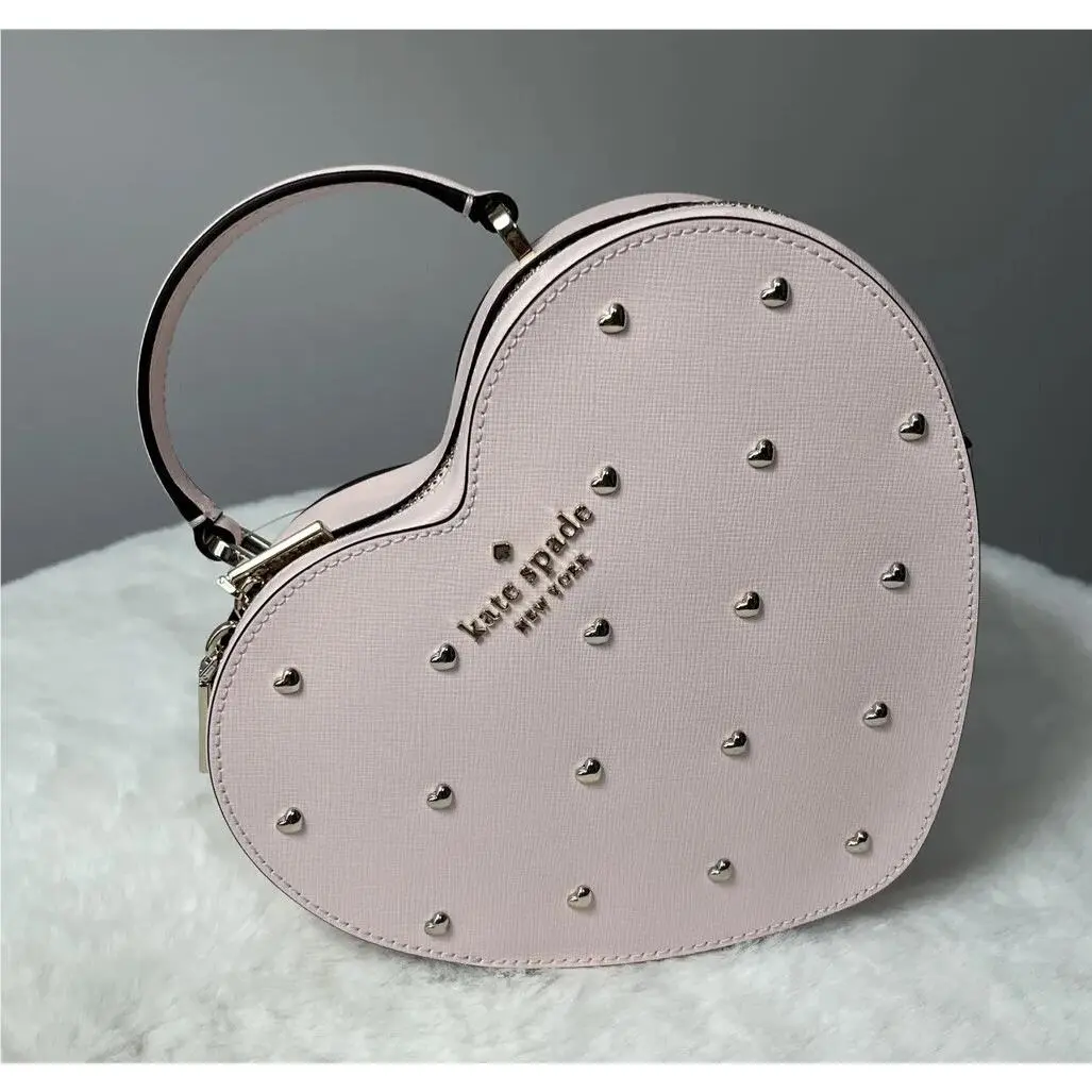 New Kate Spade Love Shack Embellished Heart Crossbody Valentine Light Rose