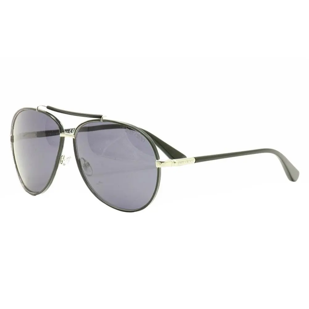 Jimmy Choo Francoise/s 84J Palladium Black Pilot Sunglasses 61mm