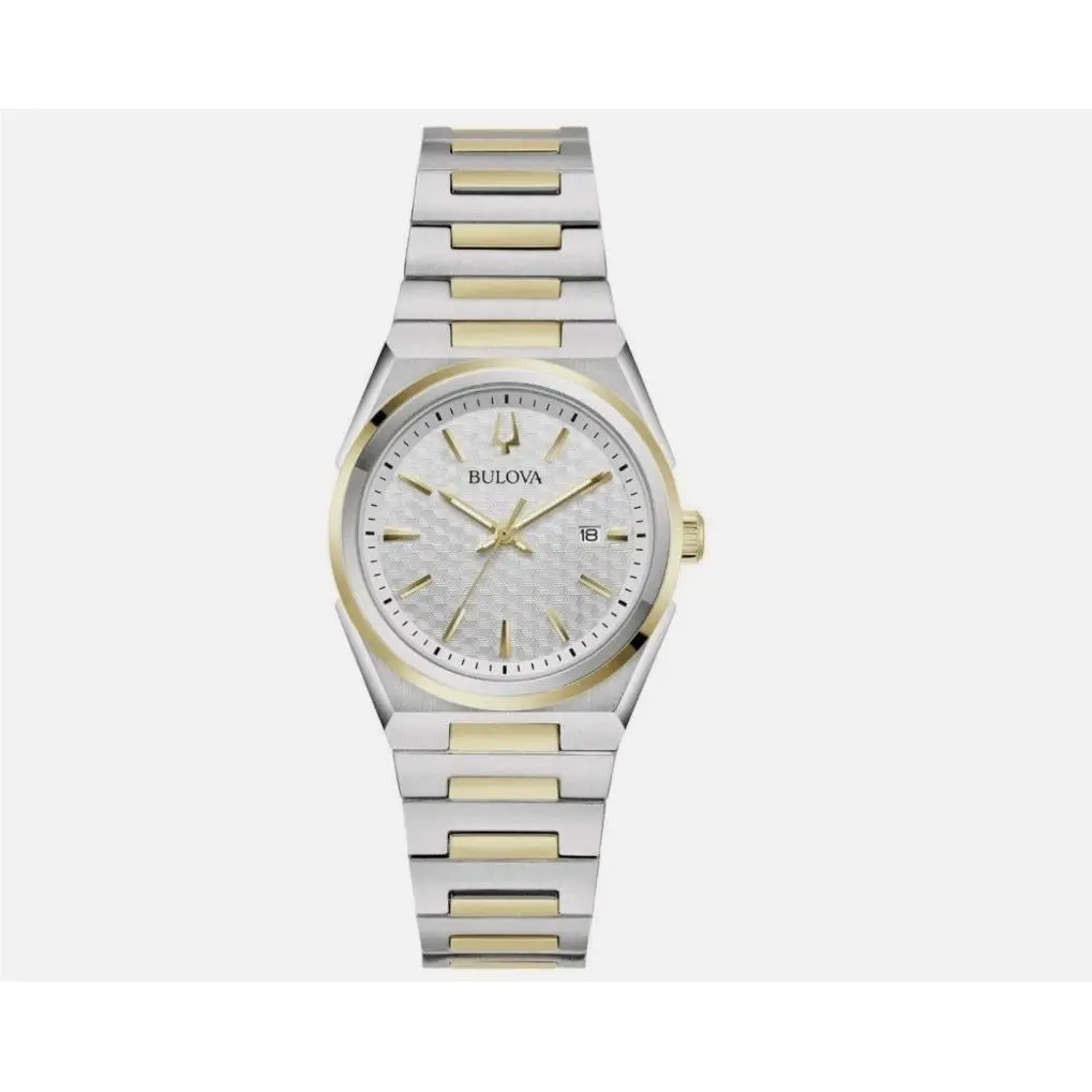 98L323 Women`s Two Tone Silver Dial Date Quartz Watch by Bulova