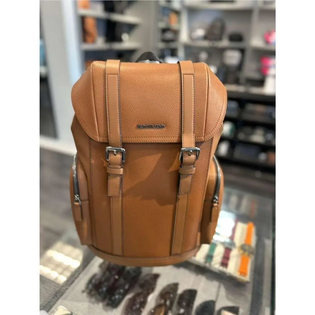 Cooper Men Leather Side Pocket Buckle Travel City Backpack MK LUGGAGE by Michael Kors