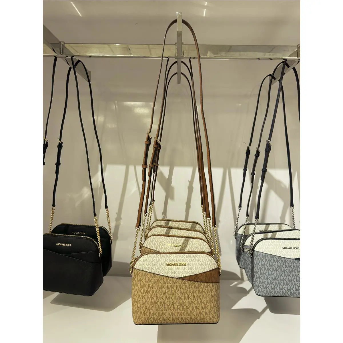 Jet Set Travel Medium Dome Crossbody Camel Multi by Michael Kors