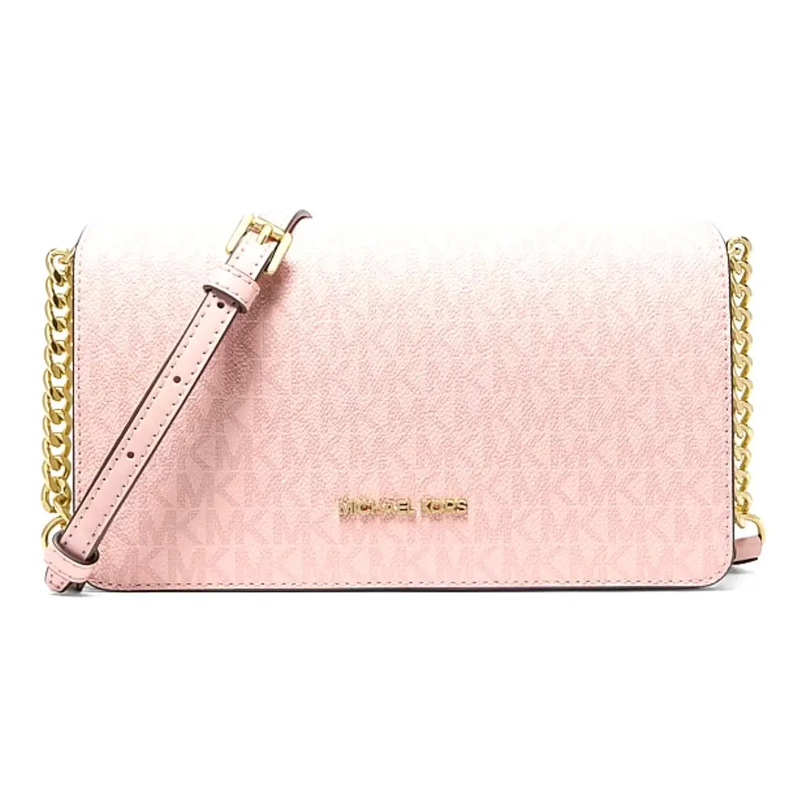 Michael Kors Medium Crossbody Bag - Powder Blush Signature Logo Canvas