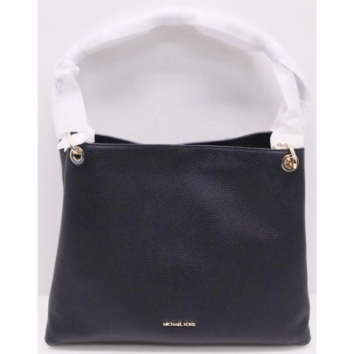 Christina Large Triple Gusset Shoulder Tote Leather Bag Black/gold by Michael Kors