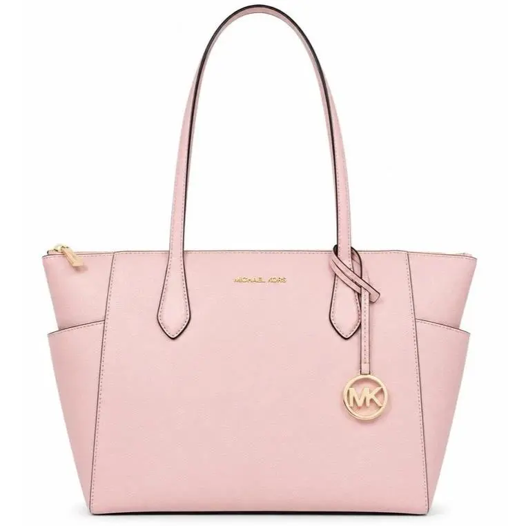 Michael Kors Marilyn Blush Powder Pink Medium Saffiano Leather Tote Bag Wrap