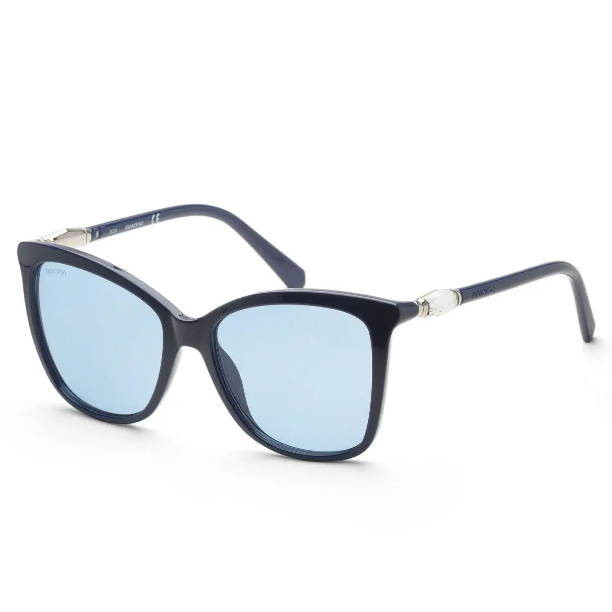 Swarovski Women`s 55 mm Shiny Blue Sunglasses SK0227-90V