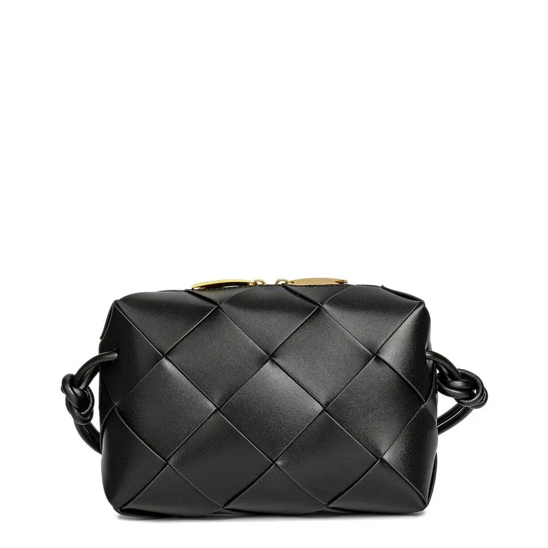 Tiffany Fred Paris Woven Leather Top Handle Crossbody Women`s Black by Louis Vuitton