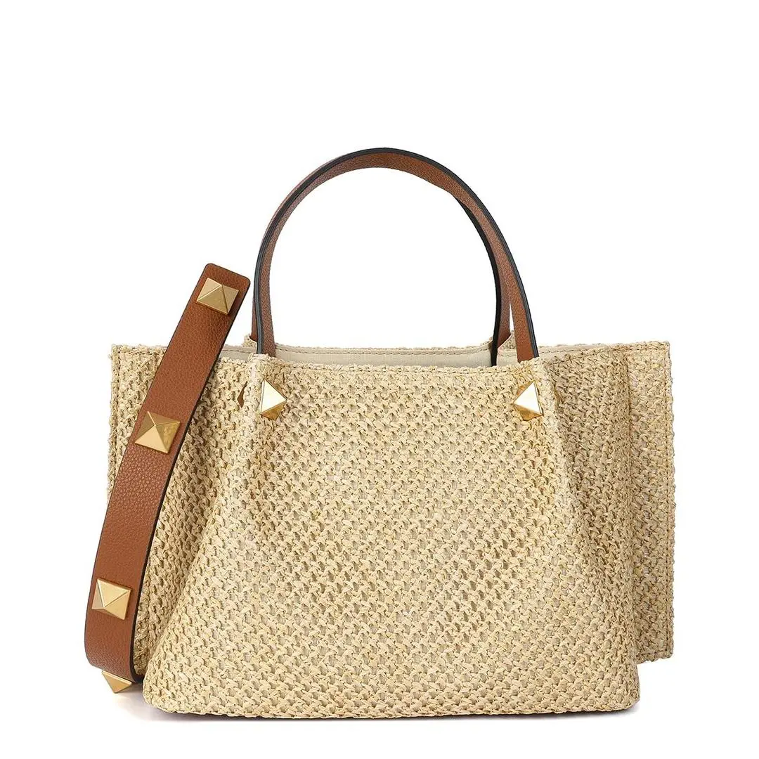 Tiffany Fred Paris Raffia Leather Top-handle S Women`s Beige by Louis Vuitton
