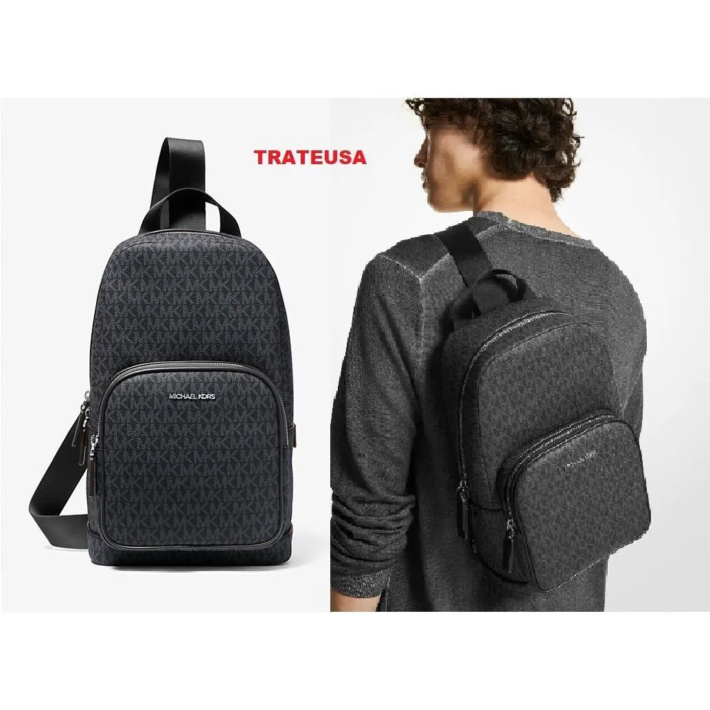 Michael Kors Cooper Commuter Sling Pack Backpack MK Black 37S1LCOY1B