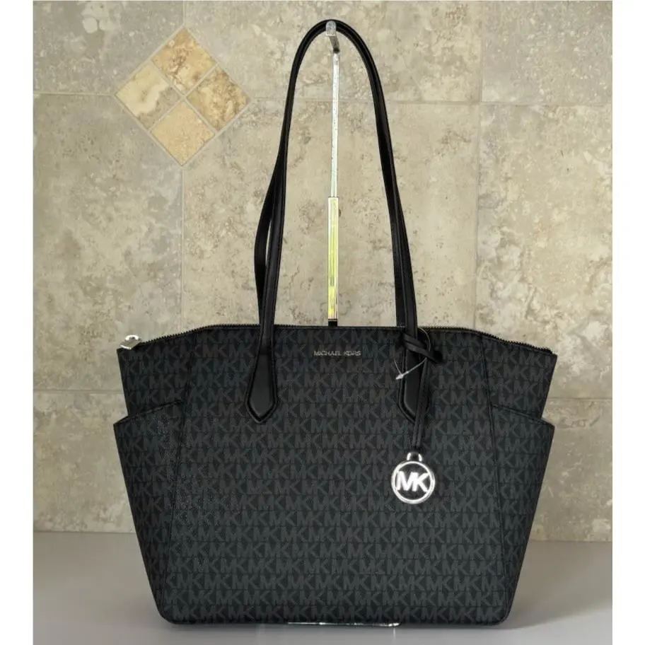 Michael Kors Marilyn Medium Top Zip Shoulder Tote Bag MK Brown