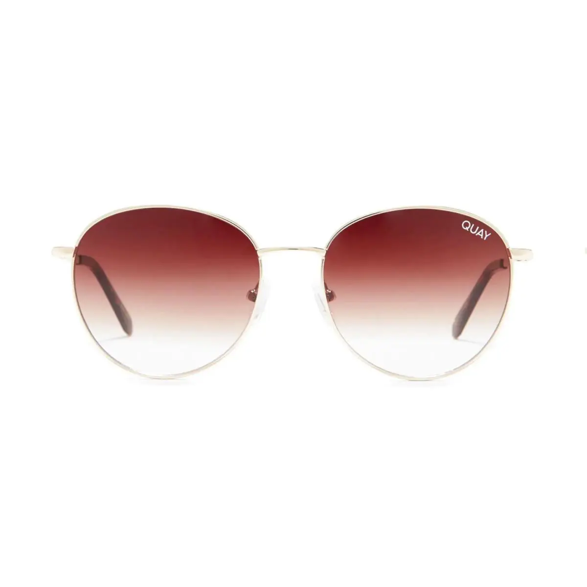 Quay Women`s Loop ME IN QW-000869 Gold Round Frame / Brown Fade Sunglasses