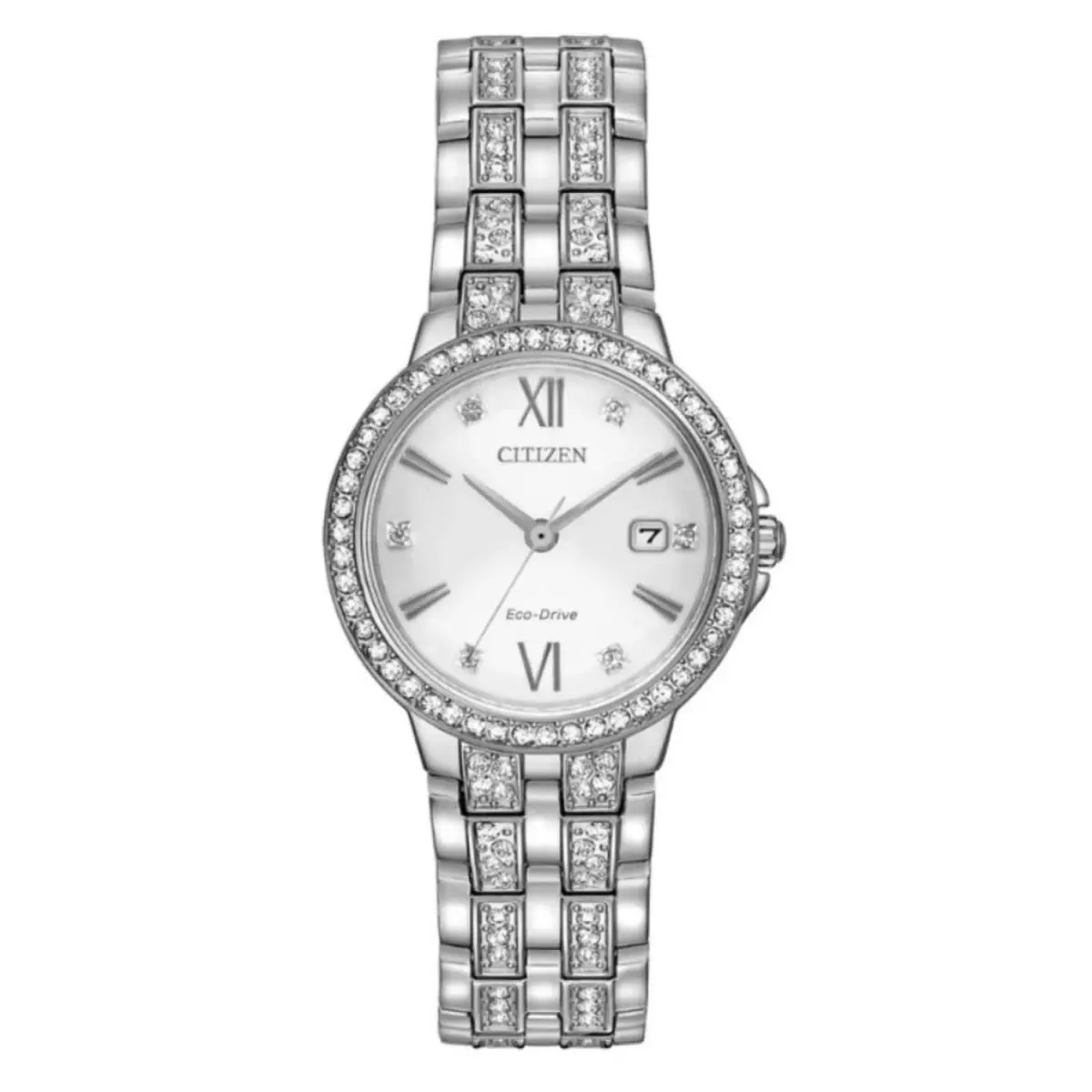 Citizen Women`s Watch Silhouette Eco-drive Silver Tone Steel Bracelet EW2341-63A