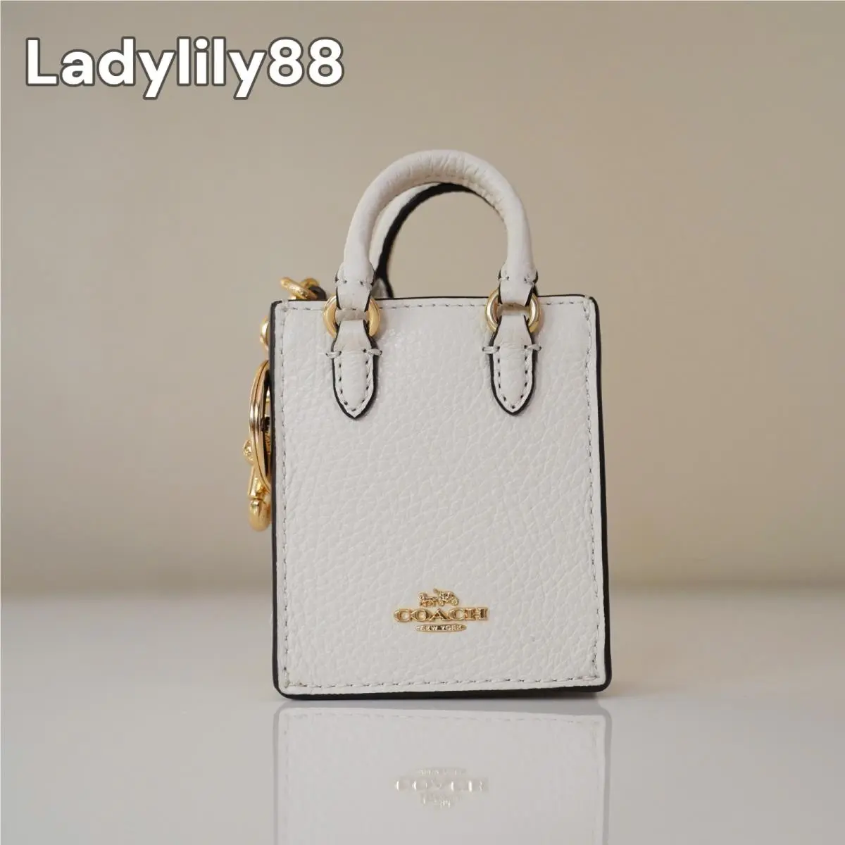 CU280 CU281 CX069 North/south Mini Tote Bag Charm In Signature Canvas CU280-IMCHK by Coach