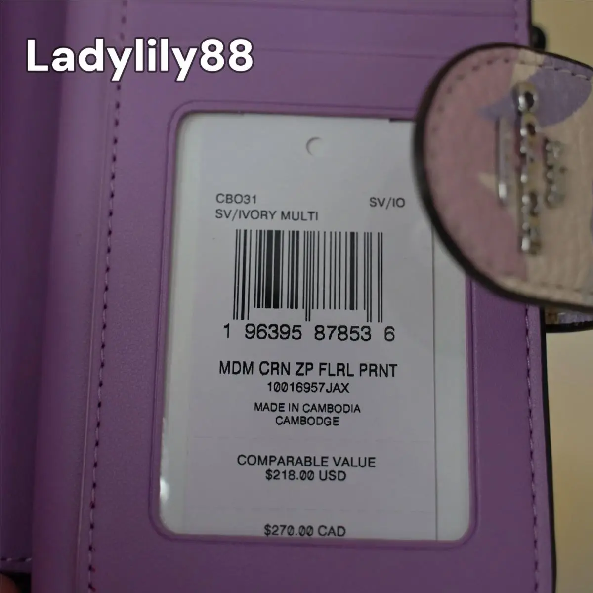 Coach wallet - CW786 Gold/Tan/Fuchsia