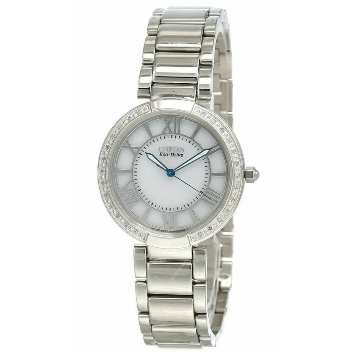 Citizen Eco Drive 34 mm White Dial SS Women`s Watch EM0100-55A