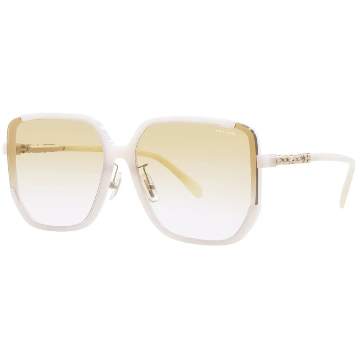 Coach CR635 HC8401D 58052Q Sunglasses Women`s Milky Cloud/yellow Clear 64mm