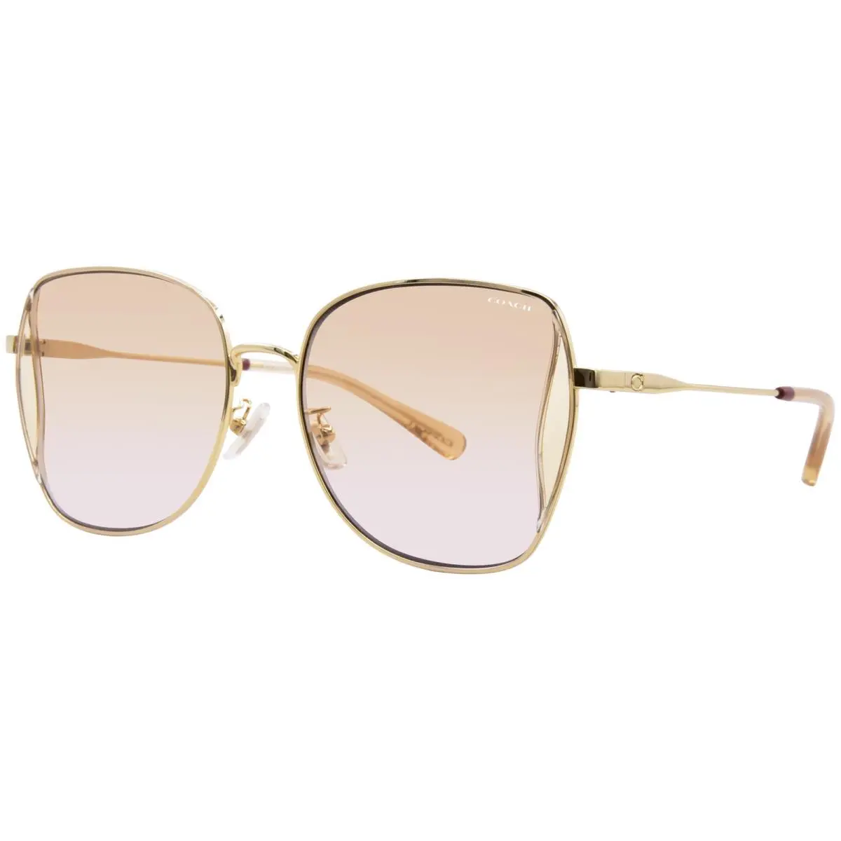 Coach CL906 HC7158D 94412D Sunglasses Women`s Gold/peach Blush Gradient 58mm