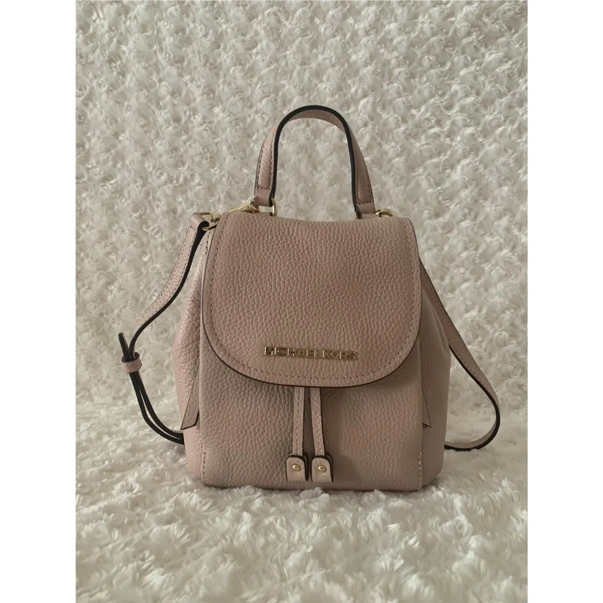 Michael Kors Riley Small Flap Pack Leather Crossbody - Pastel Pink