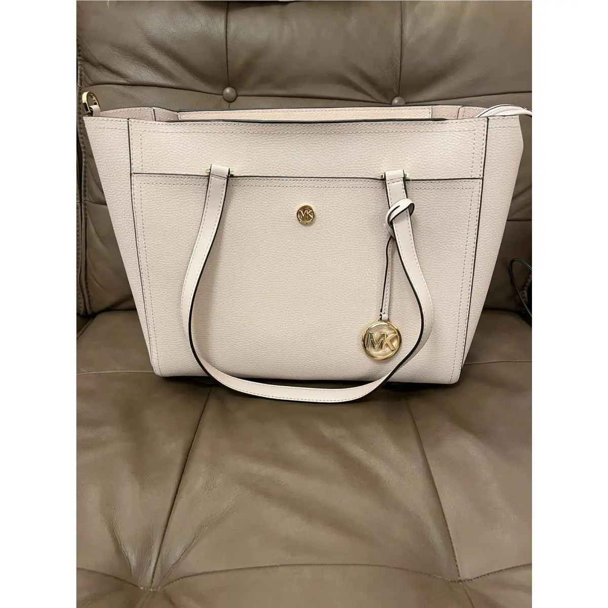 Michael Kors MK Shoulder Bag Pink with Crossbody Bag and Clutch Inside