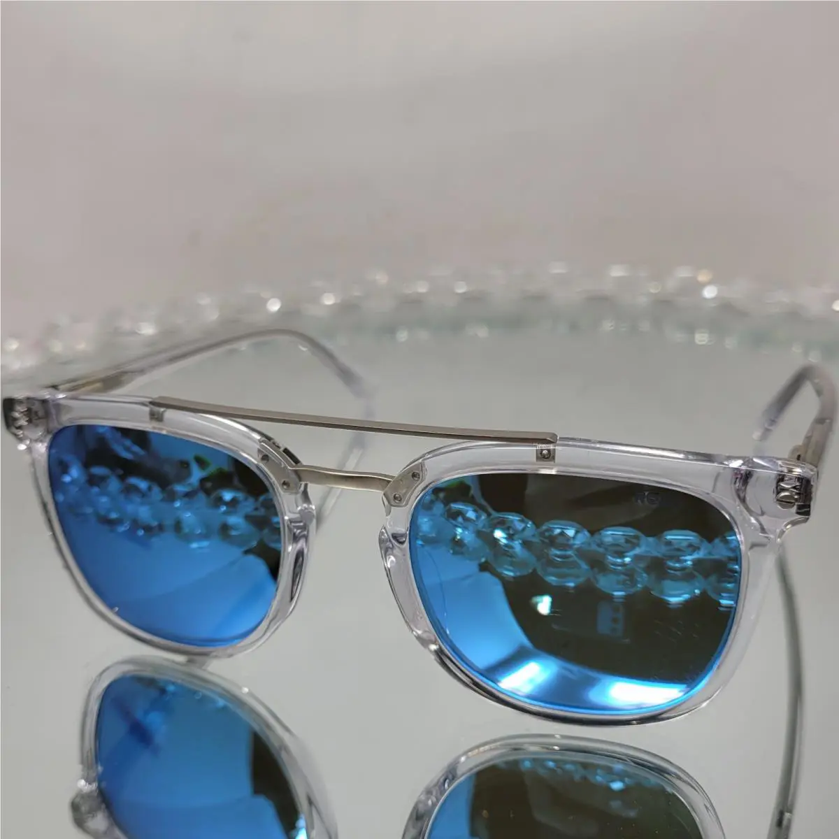 Revo Atlas Polarized Sunglasses Unisex Crystal Frames Blue Lens RE 1179 09