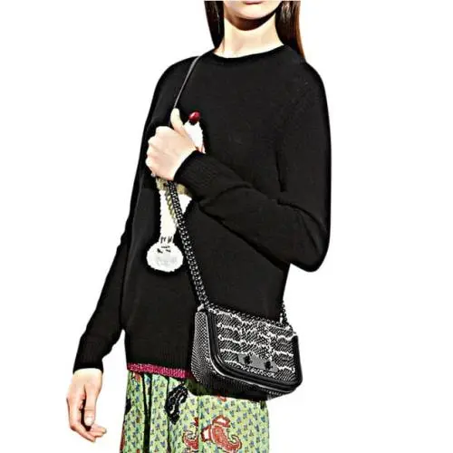 Coach Swagger 20 Snakeskin Leather Black Chain Crossbody Bag 59493