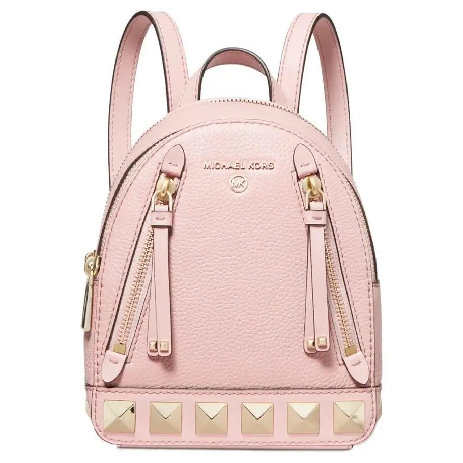 Michael Kors Mini Brooklyn Pink Studded Leather Convertible Backpack