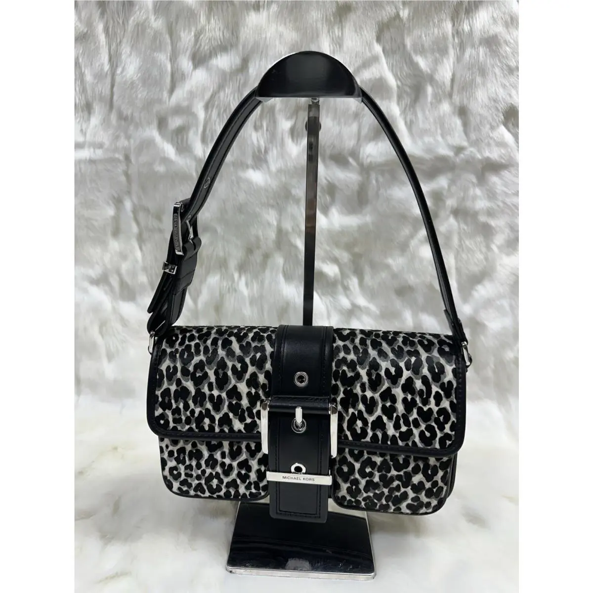 Michael Kors Colby Medium Leopard Print Calf Hair Shoulder Bag + Dust Bag