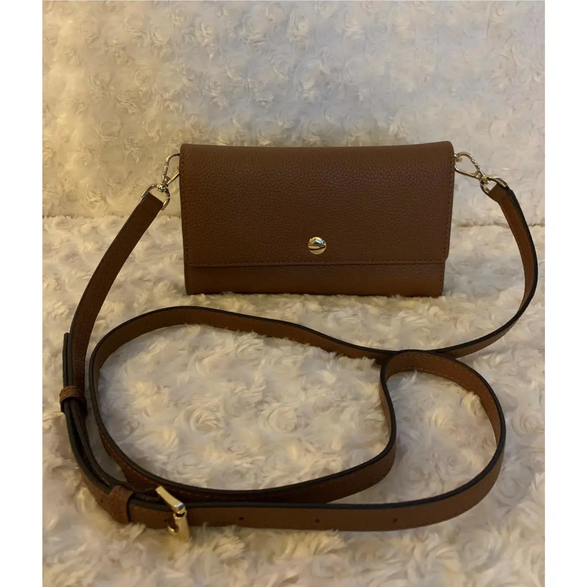 Michael Kors Mercer Small Snap Leather Crossbody - Luggage