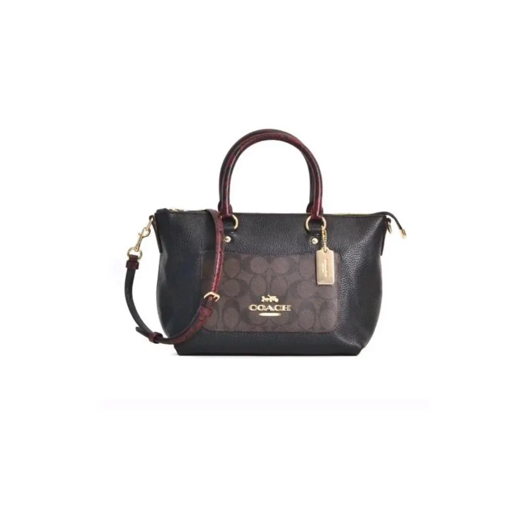 Coach Mini Emma Python Accent Satchel Leather F34281 Shoulder Bag