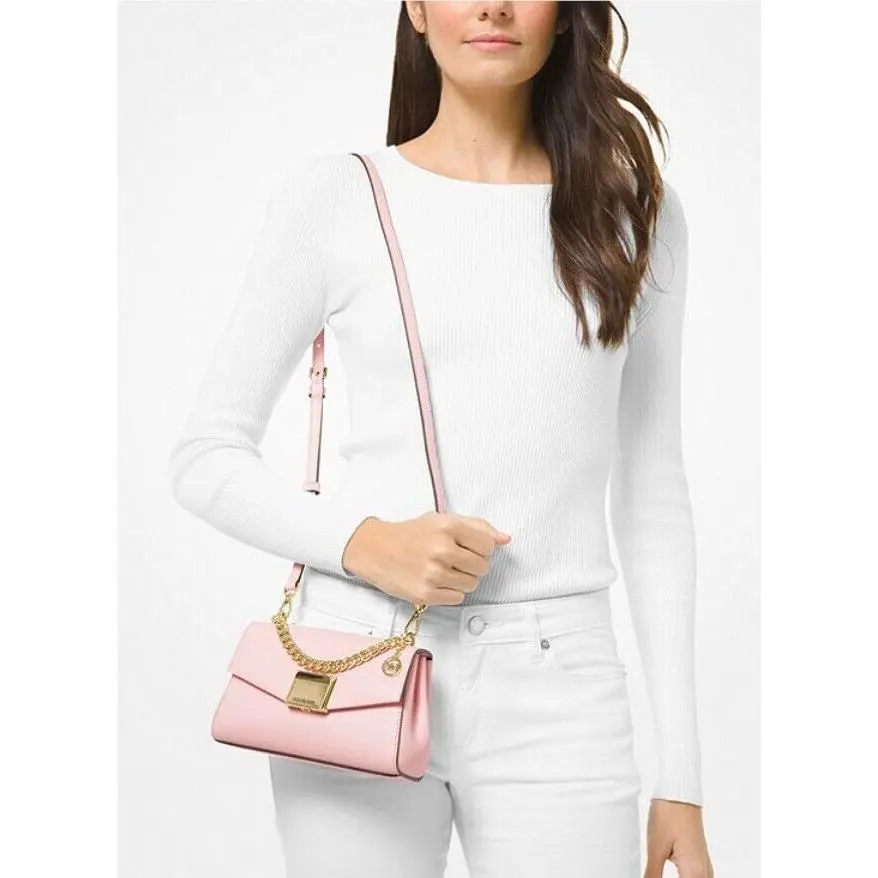 Michael Kors Lita Medium Leather Cross Body Bag 35T0GXPL2O Black / Pink