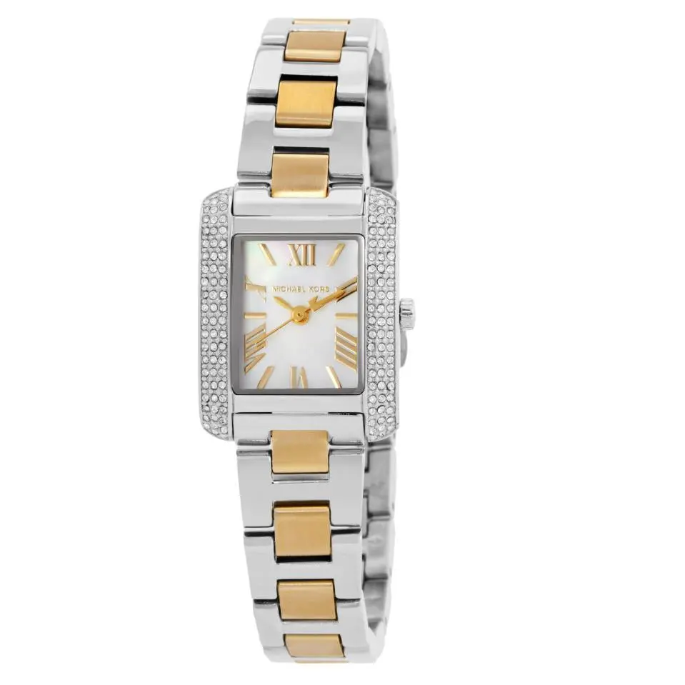 Petite Emery Two-tone White Dial Rectangular Women`s Watch MK4882 by Michael Kors