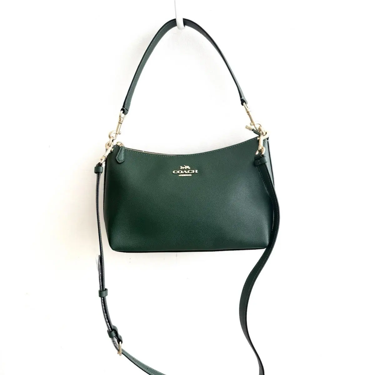 Coach Clara Top Handle Shoulder Bag Leather Ce584 Everglades Green