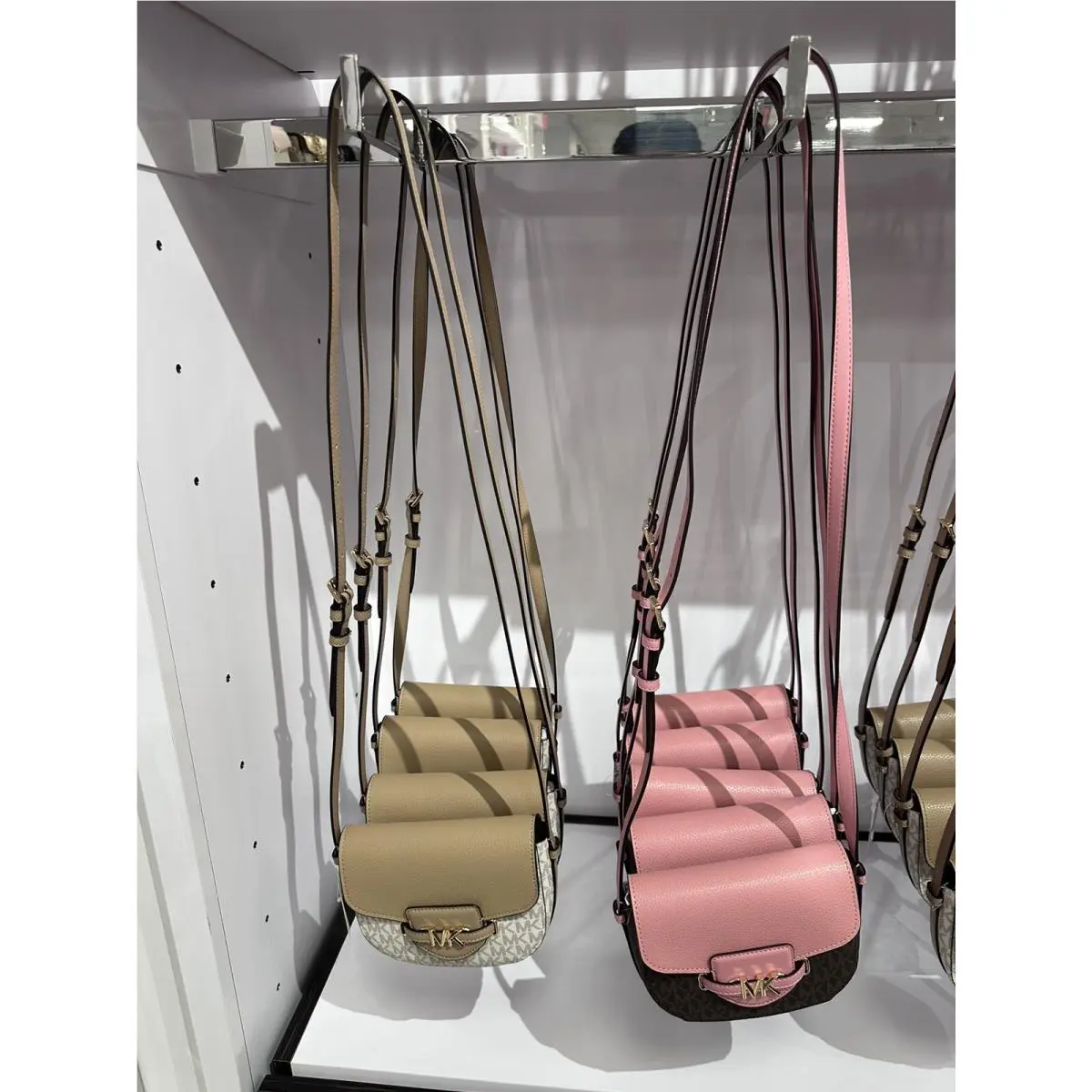 Michael Kors Reed Small Saddle Crossbody - Camel Multi