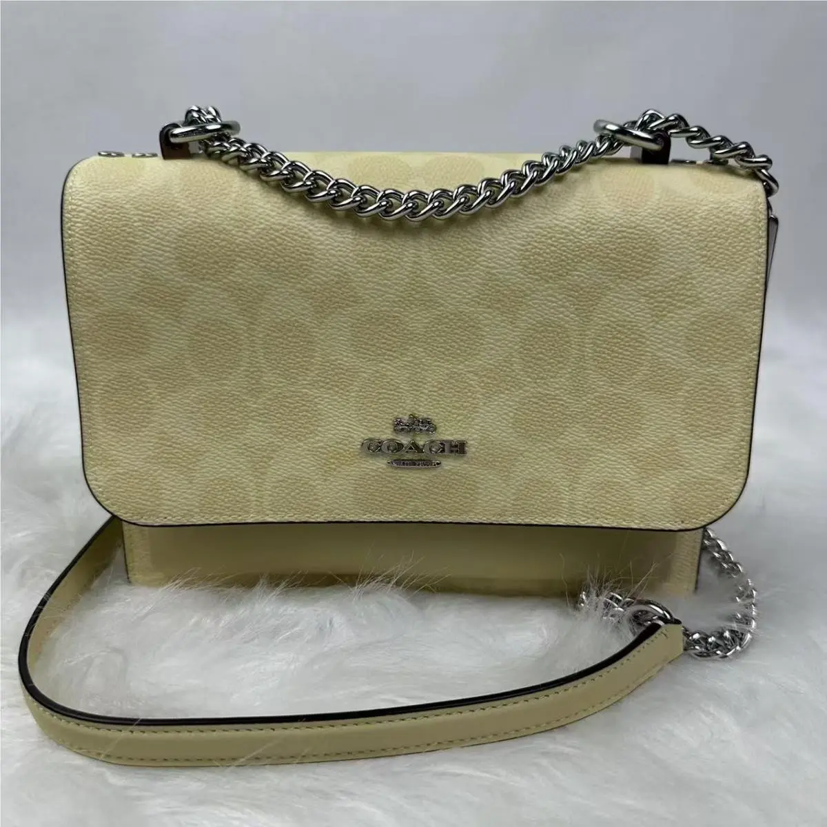 Coach Klare Crossbody Bag In Signature Canvas/silver/hay CAL29