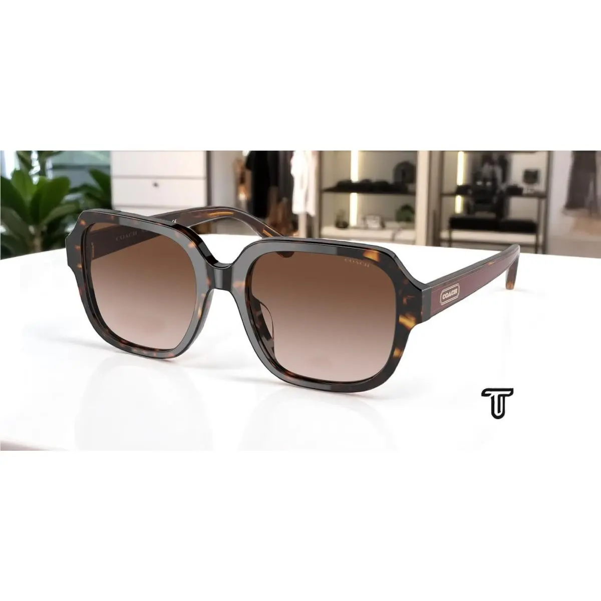 HC8335U 512013 Dark Tortoise Brown Gradient 53 mm Women`s Sunglasses by Coach