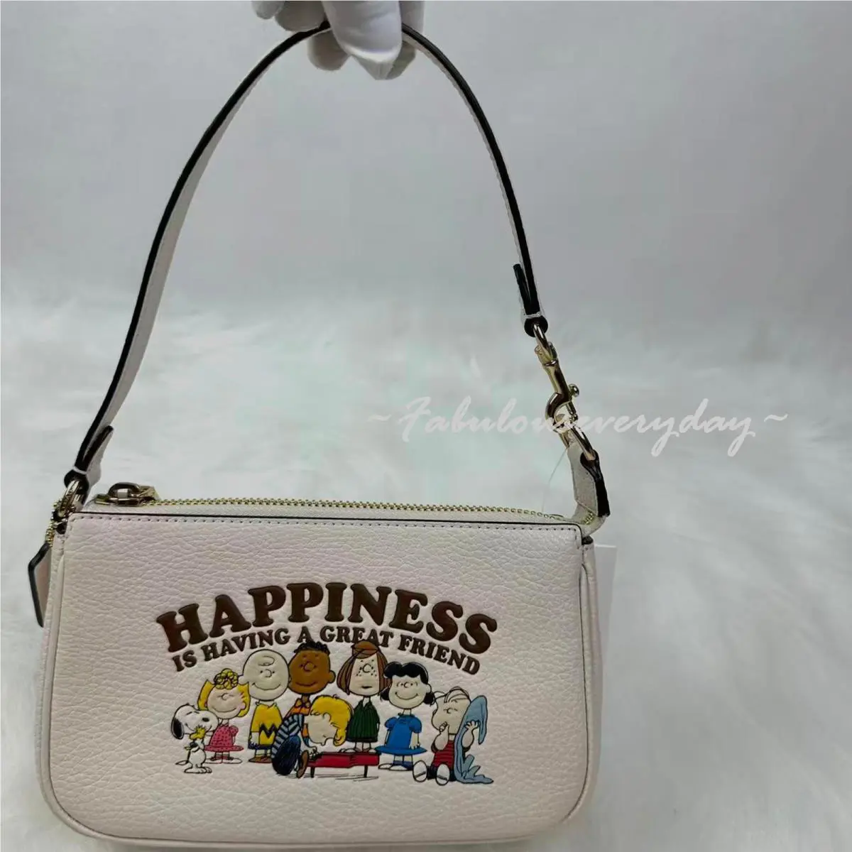 Coach X Peanuts Nolita 19 Shoulder Bag Wristlet Leather/gold/chalk Multi CBM76