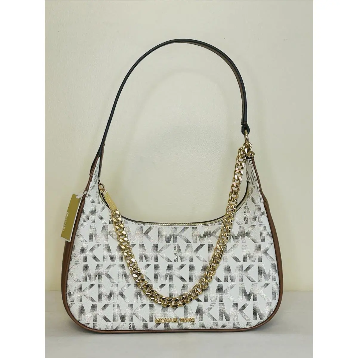 Michael Kors Vanilla Lucinda Small Pouchette Shoulder Bag Handbag