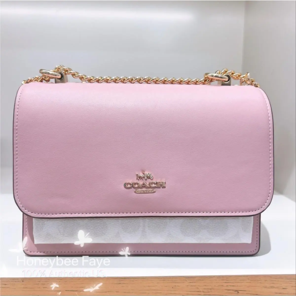 Coach Klare Crossbody Bag In Signature Canvas Chalk/carnation CV978