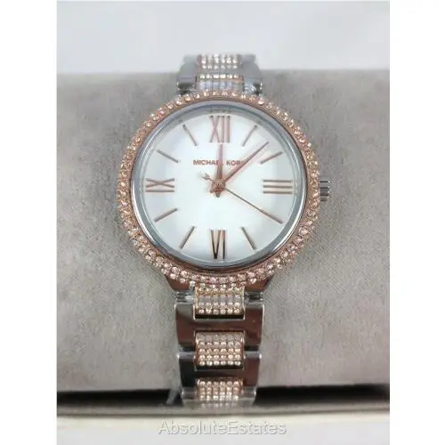 Taryn Rose Gold Silver Glitz Pave Two Tone Watch MK4461 by Michael Kors