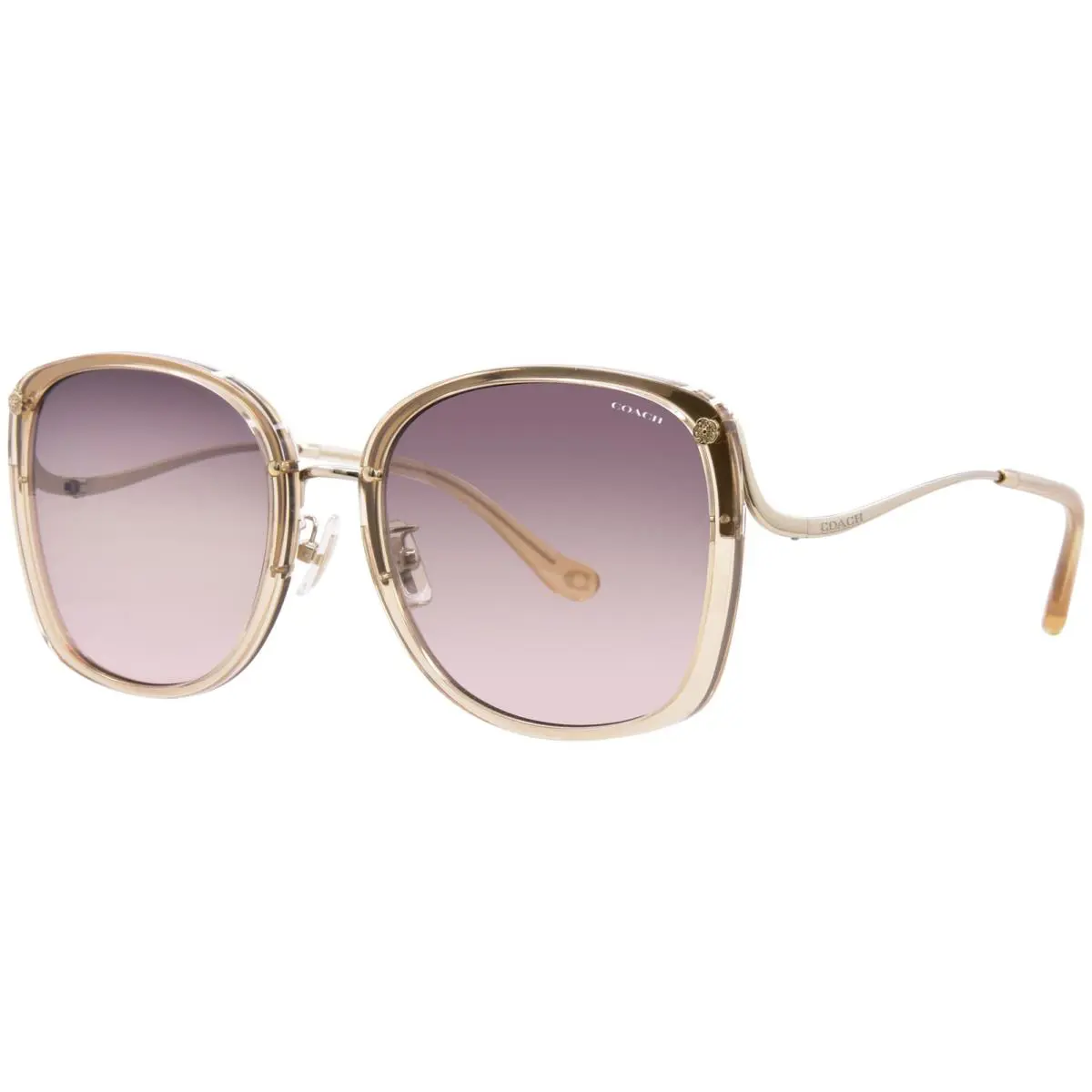 Coach Cl905 HC7157D 5736U8 Sunglasses Women`s Fawn/brown/pink Gradient 58mm