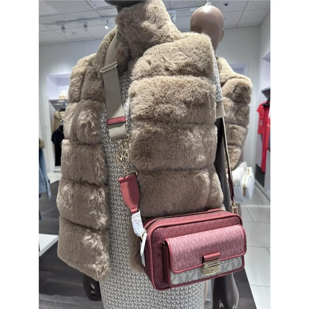Bradshaw Medium Pocket Camera Crossbody - Cinnamon Multi by Michael Kors
