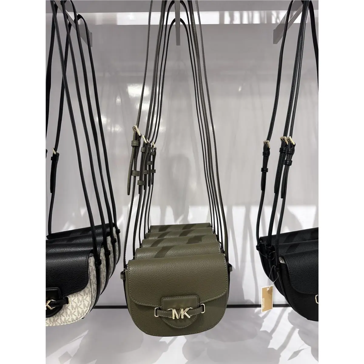Michael Kors Reed Small Saddle Crossbody Olive