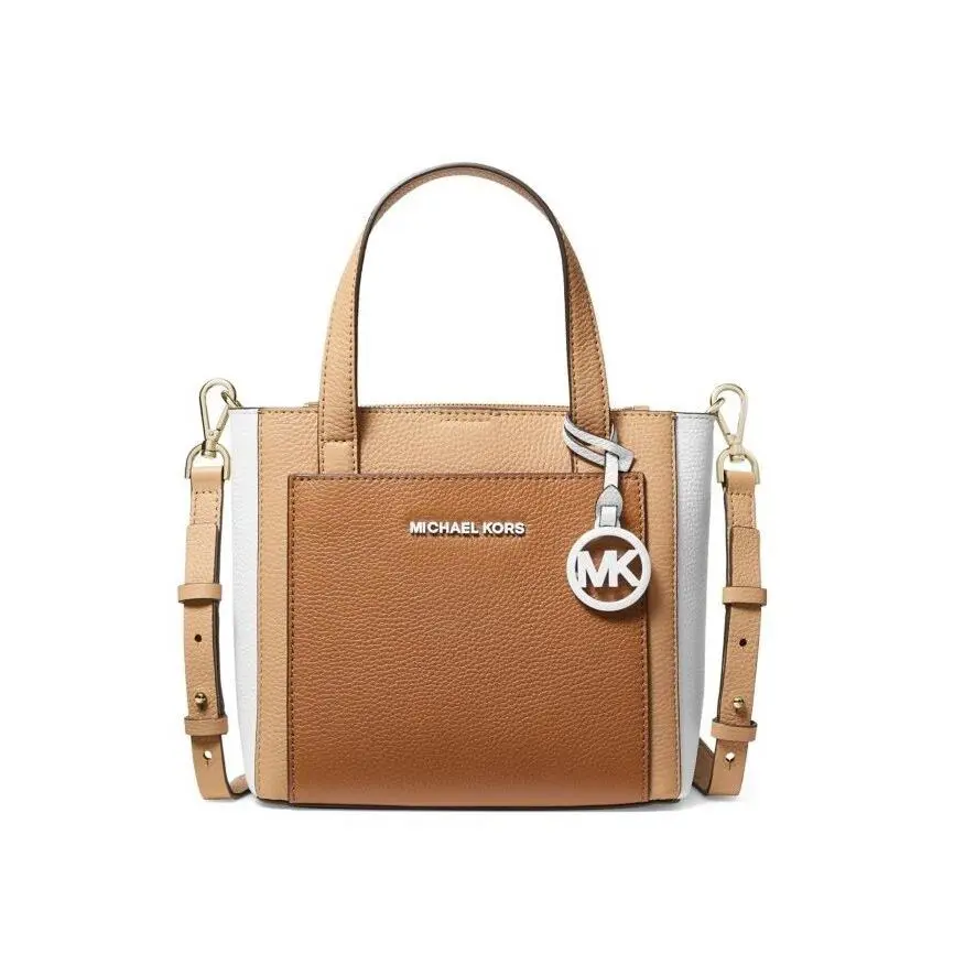Michael Kors Women`s Borsa Gemma Messenger In Pelle Marrone Multicolour - Lining: Brown, Hardware: Gold, Exterior: Acrn/Buttrnt Multi