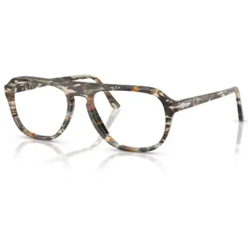 PO3368V 1221 Amber Brown/pirate Black Soft Square 56mm Men`s Eyeglasses by Persol