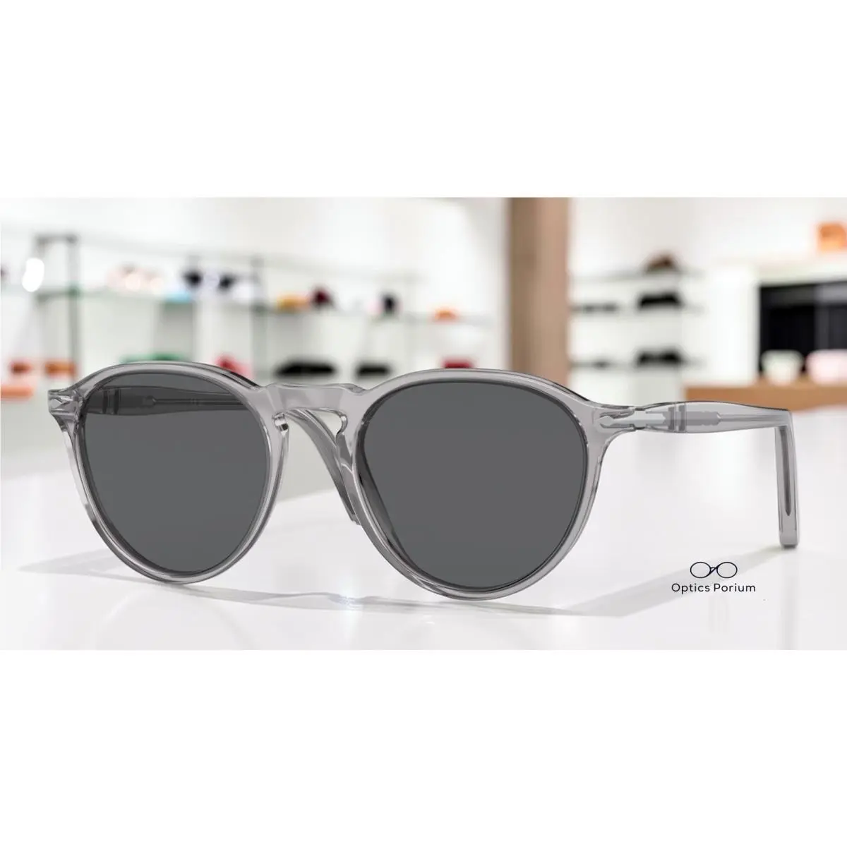 Persol PO3286S 309 B1 Transparent Grey Dark Grey 51 mm Unisex Sunglasses