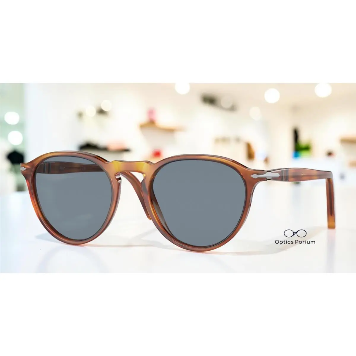 Persol PO3286S 96 56 Terra Di Siena Light Blue 53 mm Unisex Sunglasses