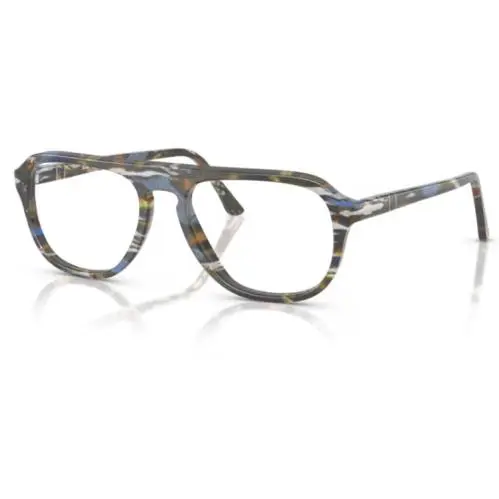 Persol PO3368V 1222 Frost Grey/nautical Blue Soft Square 56mm Men`s Eyeglasses