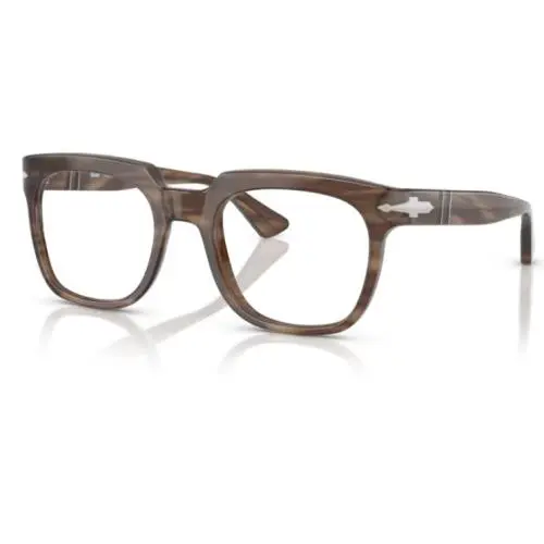 Persol 0PO3325V 1208 Striped Brown Soft Square 52mm Men`s Eyeglasses
